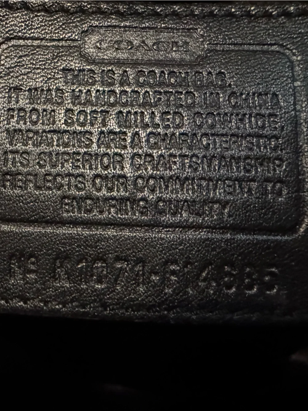 Coach pockets tag